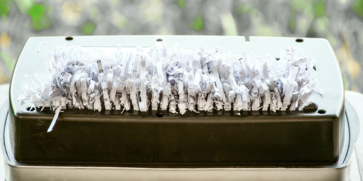 Jammed paper shredder
