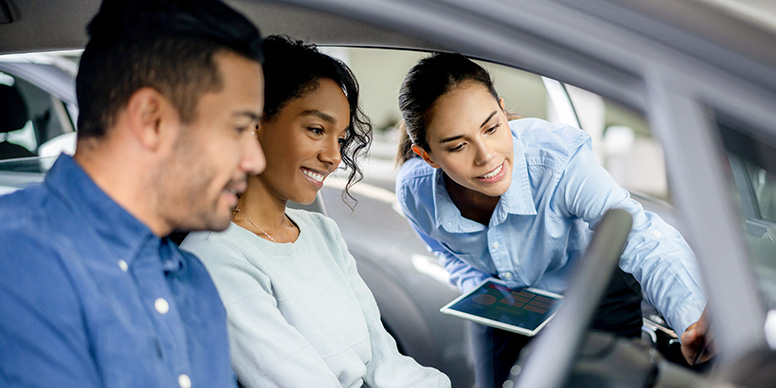 Couple car shopping