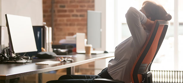 A person using ergonomic chair